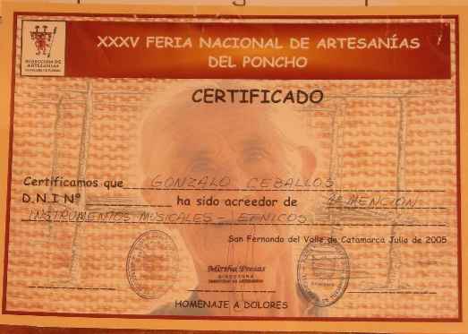 Primera Mención Feria Nacional de Artesanias Del Poncho 2005